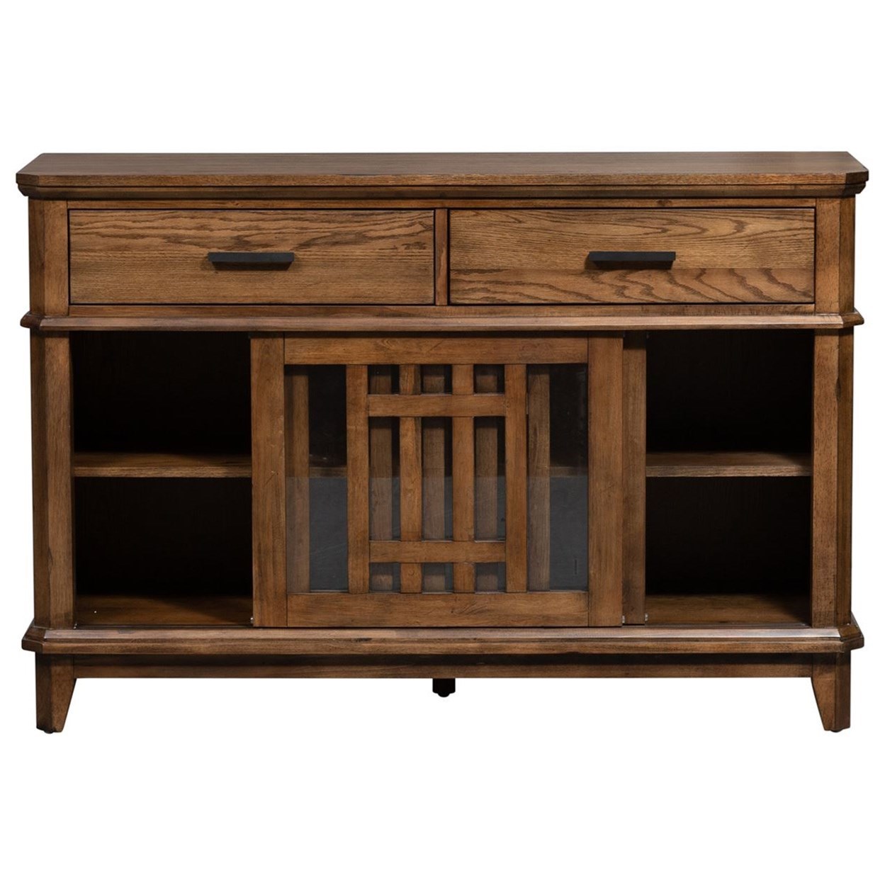 Liberty Furniture Santa Rosa II Mission Server with FeltLined Drawers